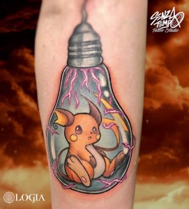 Tatuaje Pikachu en el brazo Bortolani
